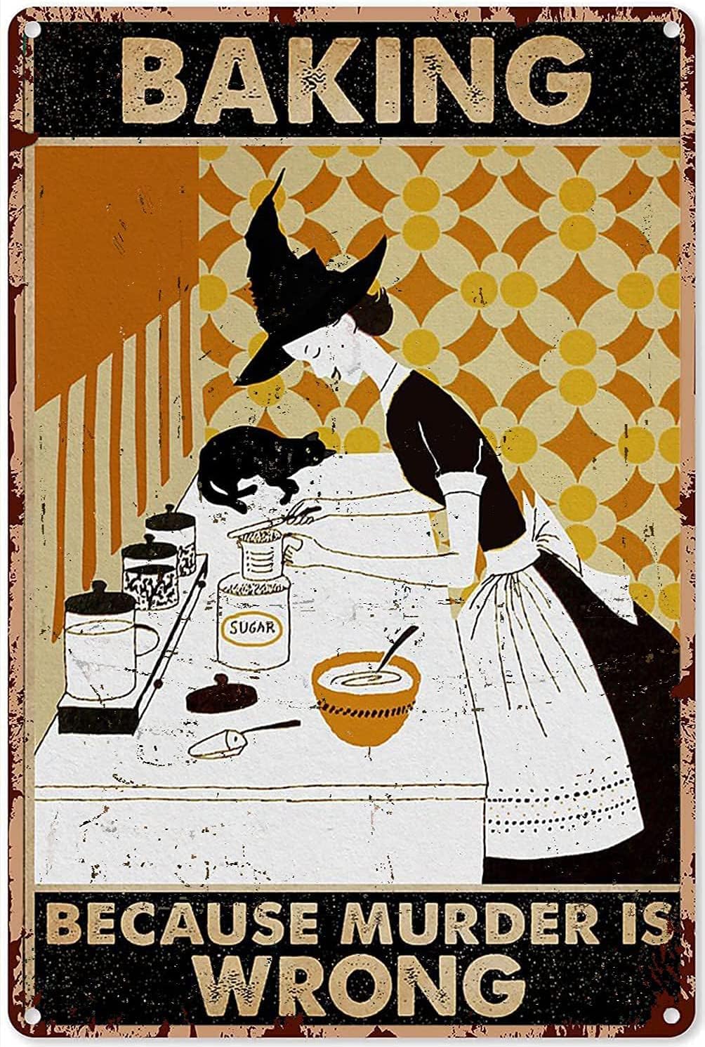 Kitchen Witch Baking - Винтажная металлическая жестяная табличка-декор для кухни: