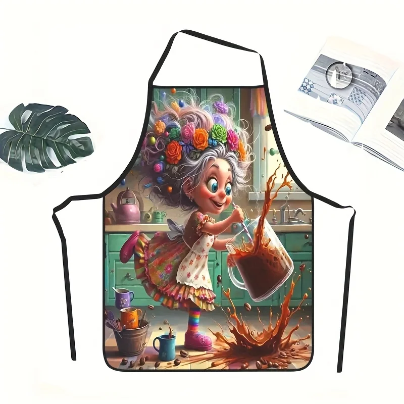 Kitchen Witch Baking - Забавный кухонный фартук с изображением ведьмы